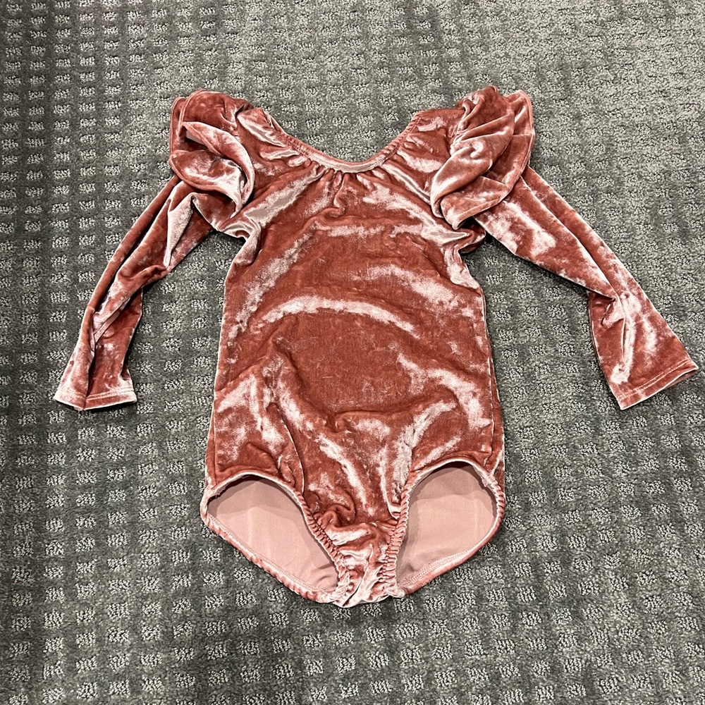 This Tribe of Three- pink velvet leotard- size 5/6- excellent condition